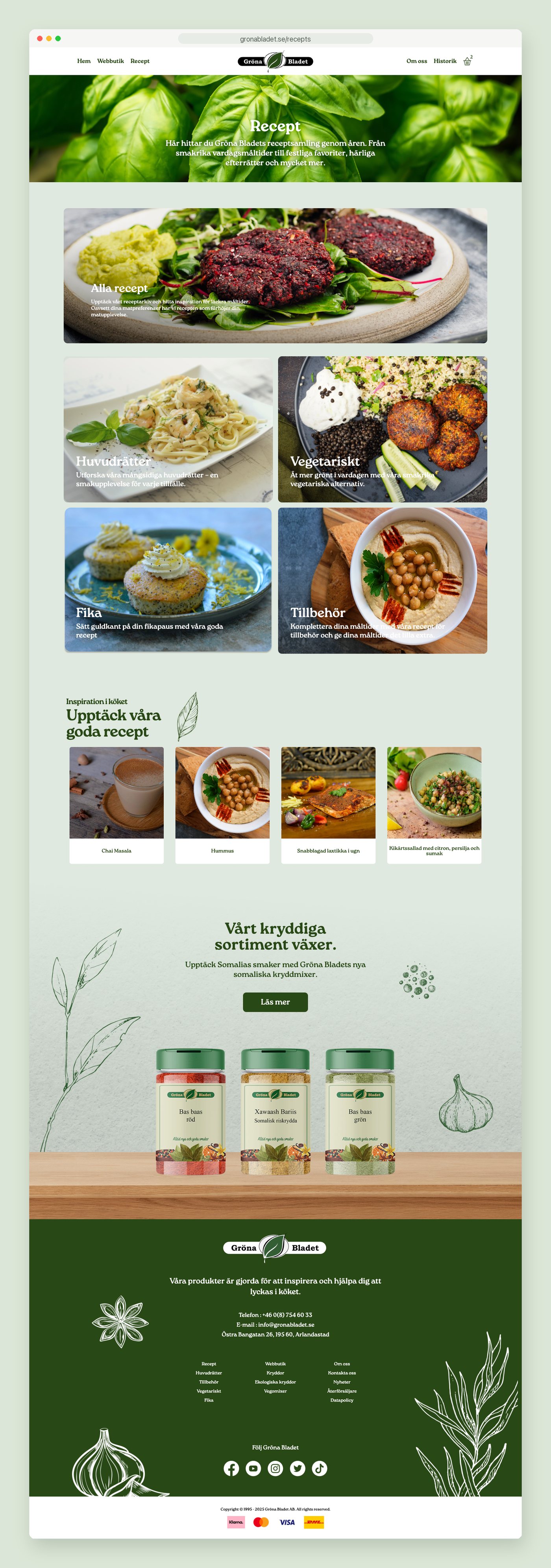 The full Gröna Bladet recipes page
