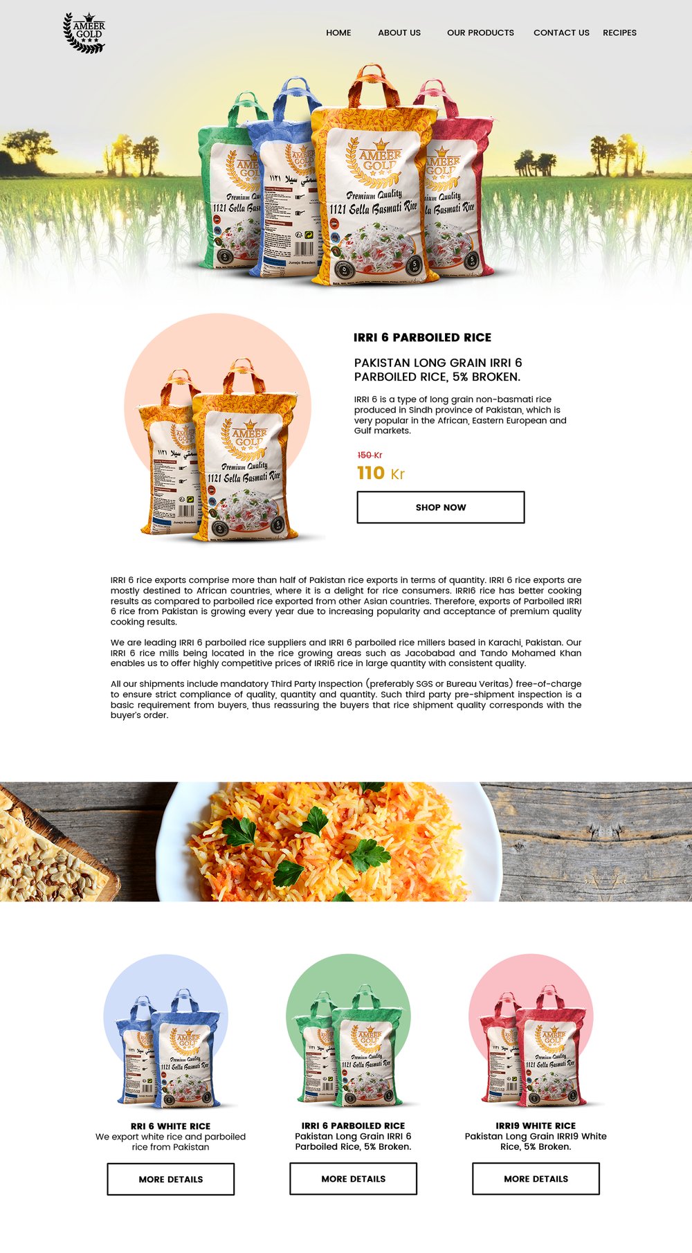 An Ameer Gold product page