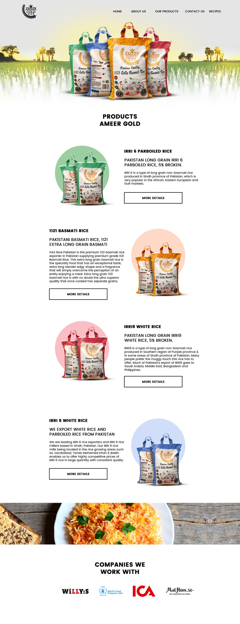 The full Ameer Gold products page
