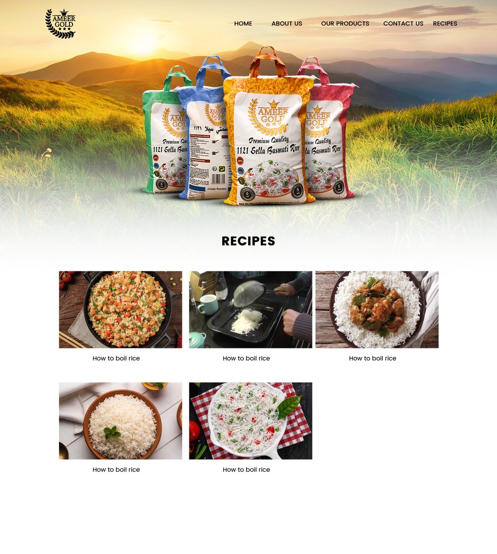 The Ameer Gold recipes page