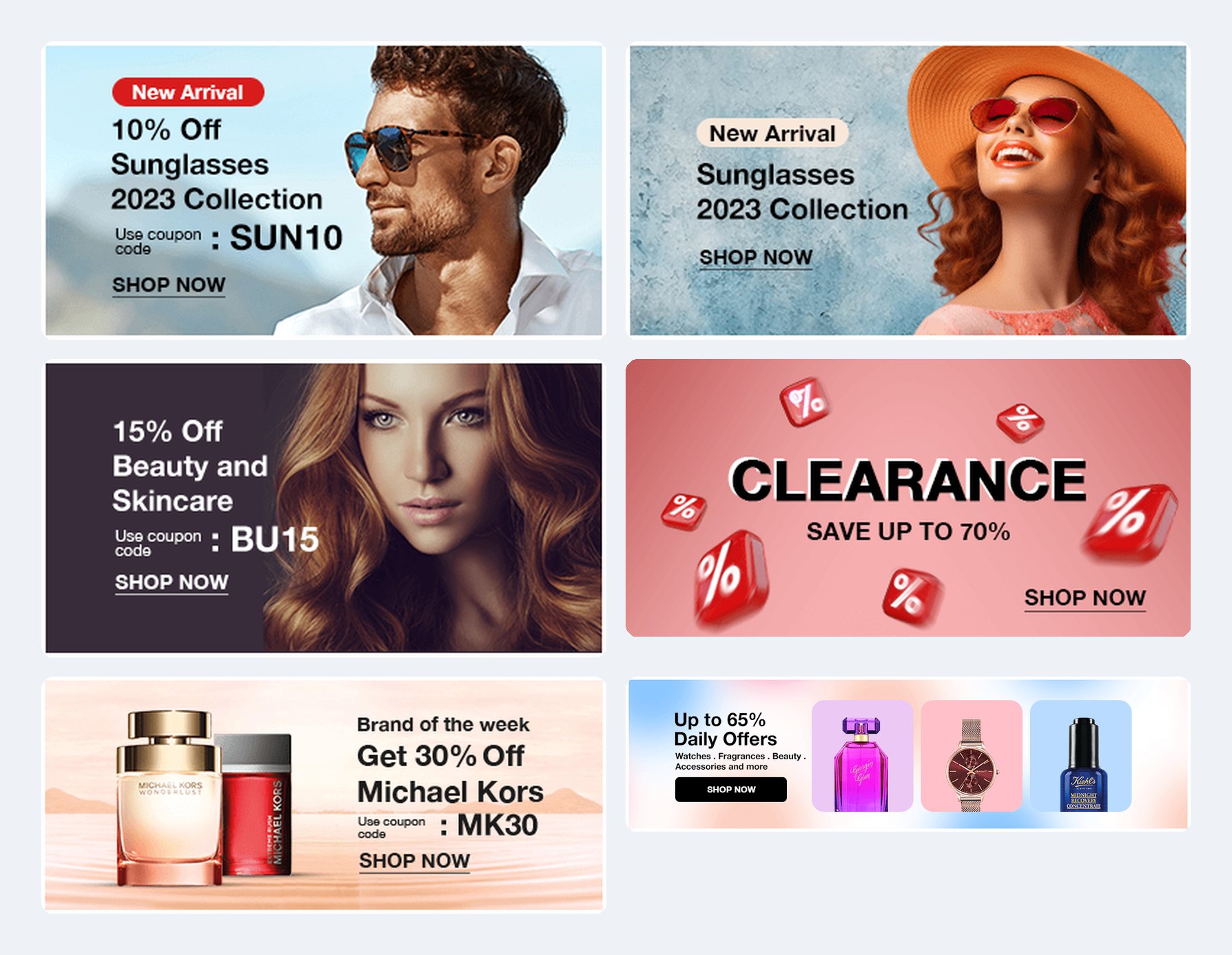 Skysales sunglasses, beauty, Michael Kors, clearance and wide offer banners